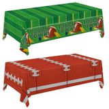 Gatherfun 2'li Paket Futbol Partisi Süslemeleri - Touchdown Masa Örtüsü Seti, 54x108 Oyun Partisi, Doğum Günü Partisi ve Futbol Temalı Hediyeler için Tek Kullanımlık Plastik Kılıflar