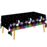 Gatherfun Müzik Partisi Tek Kullanımlık Masa Örtüsü, Müzik Temalı Parti, Çocuk Doğum Günü Partisi için Plastik Masa Örtüsü, 3 ADET, 137 cm x 274 cm