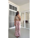 GAUS CO Gül Kurusu Desenli Saten Pantolon GAUS-01681