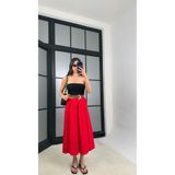 GAUS CO Kırmızı Kemerli Etek Pantolon GAUS-01571