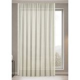 Gauze Fabric Design Lüks İpeksi Dokulu Simli Bambu Kırışmaz Ütü Gerektirmez Krem 450 x 250 Seyrek Pile (1 x 2) YÜKSEK KALİTELİ TÜL PERDE