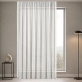 Gauze Fabric Design Lüks İpeksi Dokulu Simli Bambu Kırışmaz Ütü Gerektirmez Optik Beyaz 150 x 270 Normal Pile (1 x 2.5) YÜKSEK KALİTELİ TÜL PERDE