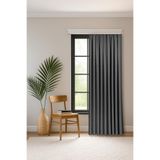 Gauze Fabric Design Safir Antrasit EKSTRAFOR BÜZGÜLÜ KADİFE DOKULU YÜKSEK KALİTELİ TEK KANAT FON PERDE 100 x 250