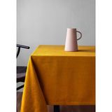 Gauze Fabric Design Safir Kadife Dokulu Dertsiz Ütü Istemeyen Yüksek Kaliteli Koyu Sarı Masa Örtüsü - Turuncu - Sarı - 140 x 280 cm