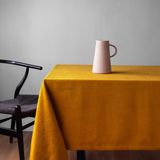 Gauze Fabric Design Safir Kadife Dokulu Dertsiz Ütü İstemeyen Yüksek Kaliteli Koyu Sarı Masa Örtüsü