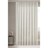 Gauze Fabric Design Simli Bambu Ekru Pilesiz (1x1) Tül Perde