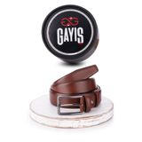 GAYIŞ %100 Hakiki Deri Kemer Erkek Takım Elbise Klasik 3.5cm Çiftkat Kahverengi Kemer