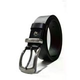 GAYIŞ 3.5cm Hakiki Deri Erkek Kumaş Pantolon Kemeri Siyah Tek Parça Metal Köprülü Klasik Kemer Erkek Kemeri - siyah-metal - 110 cm