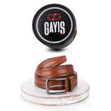 GAYIŞ Kutulu %100 Hakiki Deri Kemer 3,5cm Erkek Takım Elbise ve Kumaş-Kanvas Pantolon Kemeri Erkek Kemeri - Kahverengi - 125 cm