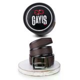 GAYIŞ Kutulu Premium %100 Hakiki Deri 4,5cm Erkek Kot Pantolon Kemeri | Hediyelik Çeyizlik Kemer Erkek Kemeri - kahverengi mata desen - 110 cm