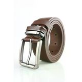 GAYIŞ Kutulu Premium 4cm %1oo Hakiki Deri Kemer | Erkek Kot-Kumaş-Kanvas Pantolon Kemeri Erkek Kemeri - Kahverengi Metal Köprü - 125 cm
