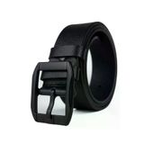 GAYIŞ Kutulu Premium 4cm %1oo Hakiki Deri Kemer | Erkek Kot-Kumaş-Kanvas Pantolon Kemeri Erkek Kemeri - Siyah Tokalı - 110 cm