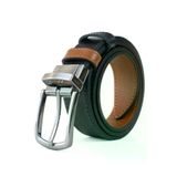 GAYIŞ Kutulu Premium Çift Taraflı Dönen Tokalı Hakiki Deri 3.5cm Klasik Erkek Kemeri Erkek Kemeri - Taba-Siyah - 120 cm