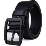 Gayış Özel Kutulu| Premium %1oo Deri | 4cm Genişlik Erkek Kot-Kumaş Pantolon Kemeri | Yumuşak Italyan Deri Kemer - 125 cm - Siyah