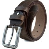 Gayış Özel Kutulu| Premium %1oo Deri | Erkek Kot-Kumaş Pantolon Kemeri | Yumuşak Italyan Deri Kemer - Kahverengi - 105 cm