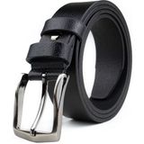 Gayış Özel Kutulu | Premium %1oo Deri Tek Parça | 3.5cm Erkek Kumaş Pantolon - Takım Elbise Kemeri - Siyah - 125 cm