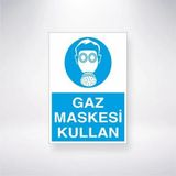 Gaz Maskesi Kullan Sticker 20X28 Cm