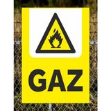 Gaz Uyarı Tabela Levhası 24X34 cm Polikarbon - 24 x 34 cm - 1 Adet
