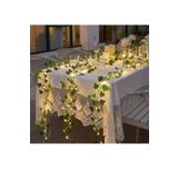 Gazanya 5 Metre Pilli Gün Işığı Led Işıklı Yapay Sarmaşık – 460 Cm Dekoratif Yeşil Yapraklı Peri Led Süsleme