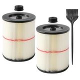 Gazeer Shop Vac & Craftsman 17816 9-17816 için 2'li Paket Yedek Filtre Zanaatkarlar Islak Kuru Vakum 5 ve Daha Büyük Galon Elektrikli Süpürge Aksesuarları için Yedek Kartuş Filtresi