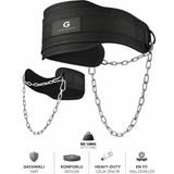 Gazelmanya Dip Belt Ağırlık Kemeri Dips Kemeri Ağırlık Kaldırma Kemeri Barfiks Chin-Up Zincirli Kemer - Standart - Siyah