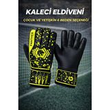 Gazelmanya Panther Kaleci Eldiveni Bilek Bandajlı Kaleci Eldiveni Yetişkin ve Çocuk Kaleci Eldiveni Futbol - Siyah - Sarı - 5