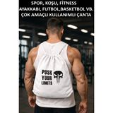 Gazelmanya Spor Sırt Çantası Büzgülü Fitness Çantası Halı Saha Çantası Krampon Çantası Spor Çanta Gym Ayakkabı BEYAZ TEK EBAT