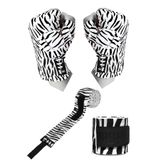 GAZELMANYA Zebra Desen Boks Bandajı Boks Kickbox Muay Thai Sanda El Bandajı 3,5 Metre X 2 Adet Boks Bandajı