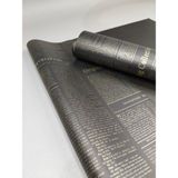 Gazete Desenli Yazılı Buket Ambalaj Kağıdı Retro Şık Çiçek ve Hediye Paketi 57X57 4 Adet - Siyah
