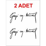 Gazi Mustafa Kemal Imza Sticker - Atatürk Imza Sticker - Atatürk Sticker - Oto Sticker - Araba Sticker - Araç Sticker - Duvar Sticker - Laptop Sticker - 20x8 Cm - Siyah