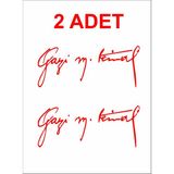 Gazi Mustafa Kemal Imza Sticker - Atatürk Imza Sticker - Atatürk Sticker - Oto Sticker - Araba Sticker - Araç Sticker - Duvar Sticker - Laptop Sticker - 25x10 Cm - Kırmızı