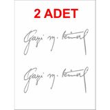 Gazi Mustafa Kemal Imza Sticker - Atatürk Imza Sticker - Atatürk Sticker - Oto Sticker - Araba Sticker - Araç Sticker - Duvar Sticker - Laptop Sticker - 50x20 Cm - Gri