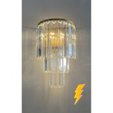 gaziantepavize Yonca Gold Kasa Günışığı Ledli 3 Katlı Lux Taşlı Elektrikli Aplik -Tek Adet-Led Hediye (Pilli Değil)