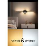 gaziantepavize Zümrüt Çift Taraflı Siyah Kasa Günışığı - Beyaz Işık (Çift Renkli) Ledli Pilli Aplik-Pil Dahildir