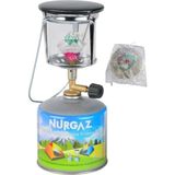 Gazlı Kamp Piknik Lüks Lambası 450GR Kartuşlu Portatif Askılıklı Kamp Lamba + Yedek Tül