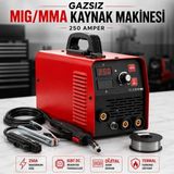 Gazsız Gazaltı Kaynak Makinesi Mıg Mma 250A 220V Elektrod Kaynak Makinası 2,5-4,0 mm Kaynak Seti - Standart