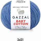 Gazzal Baby Cotton Amigurumi 50GR - Örgü Ipi - Mavi - Bej