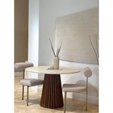 Gazzini Furniture Acantus Traverten Ahşap Yemek Masası 90X90 - 90 x 90