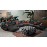 Gazzini Furniture Açık Gri Kare Chester Model Kapitoneli Orta Puf - 73 x 73