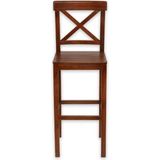 Gazzini Furniture Alaçatı Ahşap Ceviz Bar Sandalyesi