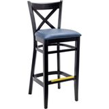 Gazzini Furniture Alaçatı Siyah Mavi Bar Sandalyesi