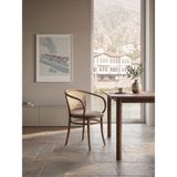 Gazzini Furniture Amasya Kolçaklı Hazeranlı Döşemeli Ahşap Sandalye - Ceviz