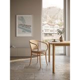 Gazzini Furniture Amasya Kolçaklı Hazeranlı Döşemeli Ahşap Sandalye - Natural