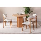 Gazzini Furniture Arya Yuvarlak Ahşap Bohem Masa 100X100 - Naturel - Naturel - 100 x 100 cm