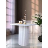 Gazzini Furniture Arya Yuvarlak Ahşap Bohem Masa 110X110 - Beyaz - 110 x 110 cm