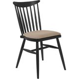 Gazzini Furniture Ashbourne Ahşap Mutfak Sandalyesi - Siyah - Bej
