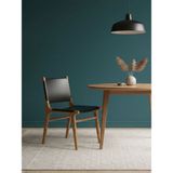 Gazzini Furniture Barton Deri Döşemeli Ahşap Sandalye - Natural - Siyah