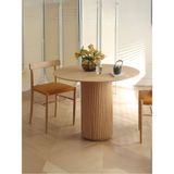Gazzini Furniture Breeze Yuvarlak Ahşap Bohem Masa 100X100 - Naturel - 100 x 100