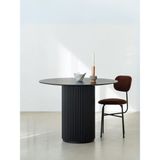Gazzini Furniture Breeze Yuvarlak Ahşap Bohem Masa 110X110 - 110 x 110 - Siyah