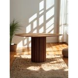 Gazzini Furniture Breeze Yuvarlak Ahşap Bohem Masa 120X120 - Ceviz - 120 x 120